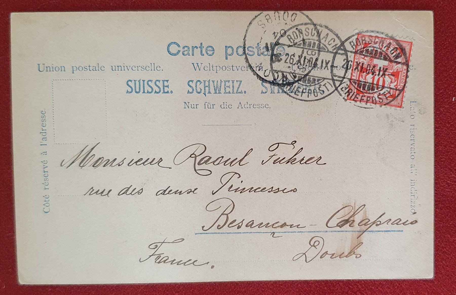 Cartoline postali: Rorschach 1904 - Signalstrasse – Usato da Kreuzlingen venduto da Rschweiz1 1