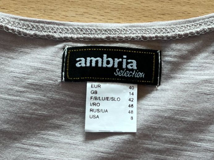 Tops: Ambria Damen Long Top in Gr. 40, Hellgrau – D'occasion à Worb par farben20zauber 5