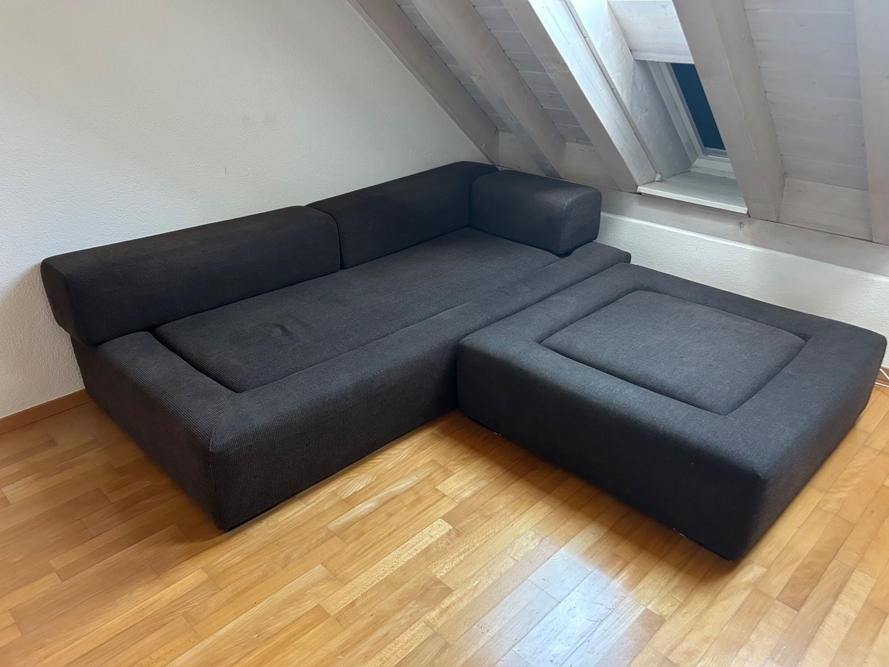 Divani: Ecksofa Braun mit Hocker guter Zustand – Usato da Männedorf venduto da din_9b25 1