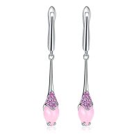 Ohrringe aus 925 Silber - Rosa Chalcedon