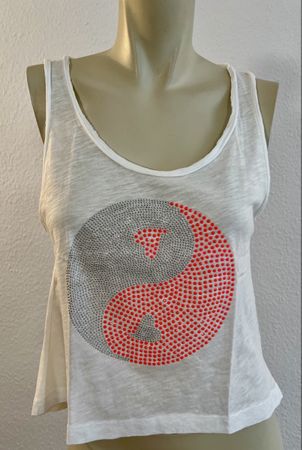 ⚽️ SWEET YEARS Designer-Top: Yin-Yang & Glitzer-Steinen Gr.S