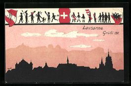 Lausanne, Grütli 1911, Studenten mit Fa