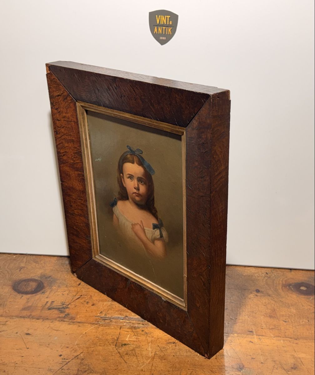 Dipinti: Antikes Gemälde, Mädchen aus 1867, – Usato da schaffhausen venduto da VintAntik_1980 1
