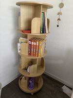 Bibliothèque tournante bois naturel bon état