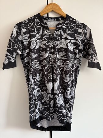Cycology Velotrikot schwarz weiss Tattoo Stil Grösse M