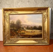 Mid 19th century Original Oil Painting Golden Framed