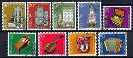 Pro Patria Sätze 1984-1985 Kat.-Nr. B202-B210 mit ET-Stempel
