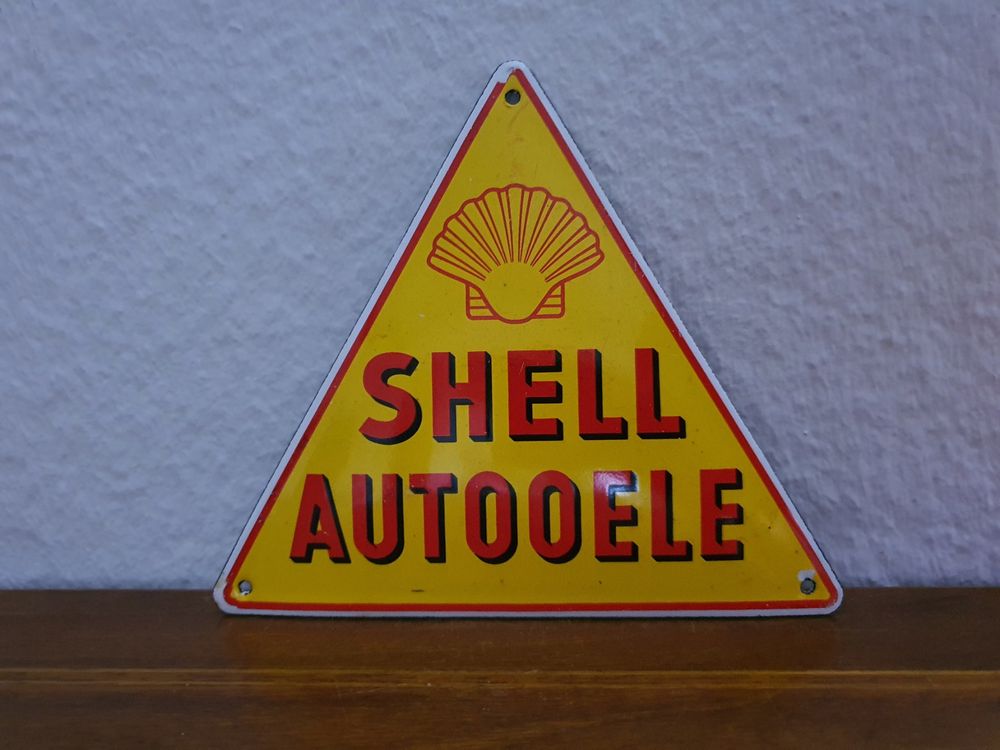 Emailschild Shell Autooele Logo Emaille Schild Reklame Retro 1