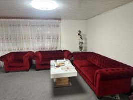 Sofa 3-Sitzer dunkelrot Samt guter Zustand