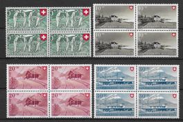 1947: Pro Patria Viererblock Serie Nr.B34-37 **