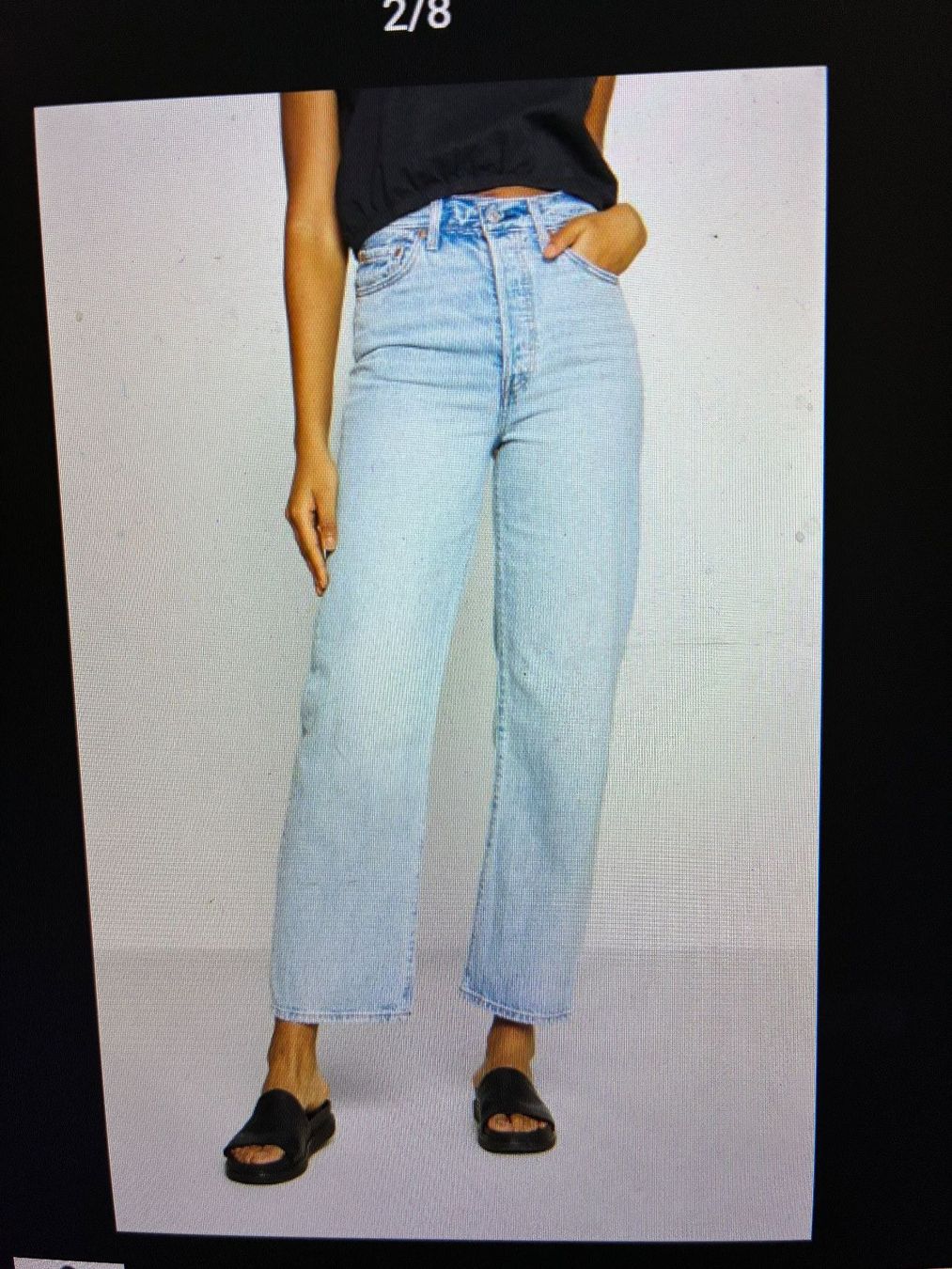 Jeans: Levi´s ribcage straight ankle W28 L30 helles Blau – Usato da Schaffhausen venduto da FannyUsedom