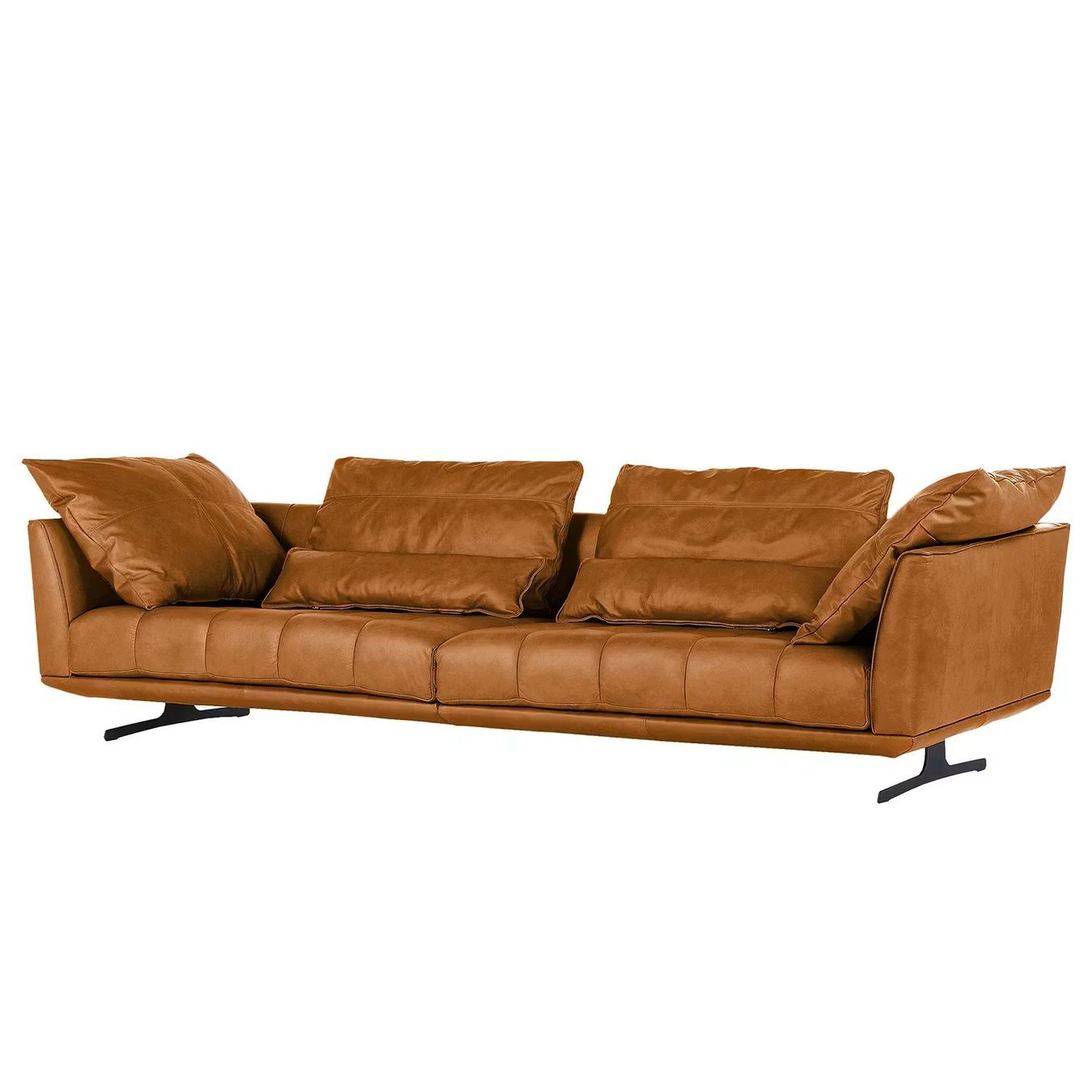 Divani: Exklusives Bigsofa - Echtleder inkl. passendem Polsterhocker – Usato da Hergiswil NW venduto da Cotswold 1