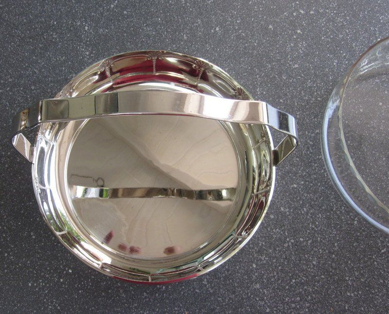 Schalen: Vintage Henkelschale mit original Glaseinsatz – Gebraucht aus Bischofszell von Pfau0 4