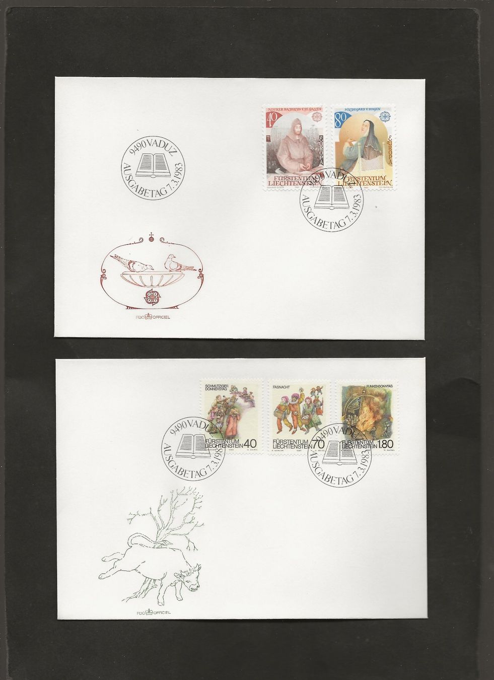Tutti i francobolli: 32 FDC Liechtenstein 1982 bis 1986 – Usato da Au ZH venduto da xelagreb01 4