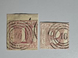 Deutschland 1866, 1 & 2 Silber Groschen, sauber gestempelt!