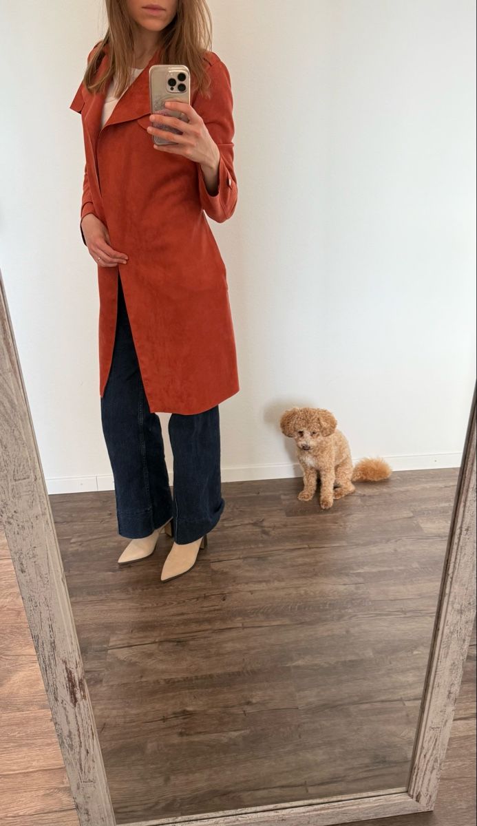 Cappotti: ORANGER TRENCHCOAT WILDLEDEROPTIK – Nuovo (secondo la descrizione) da Cham venduto da ali_v7zq 3