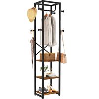 Garderobenständer mit 3 Ablagen, Garderobe, Kleiderständer