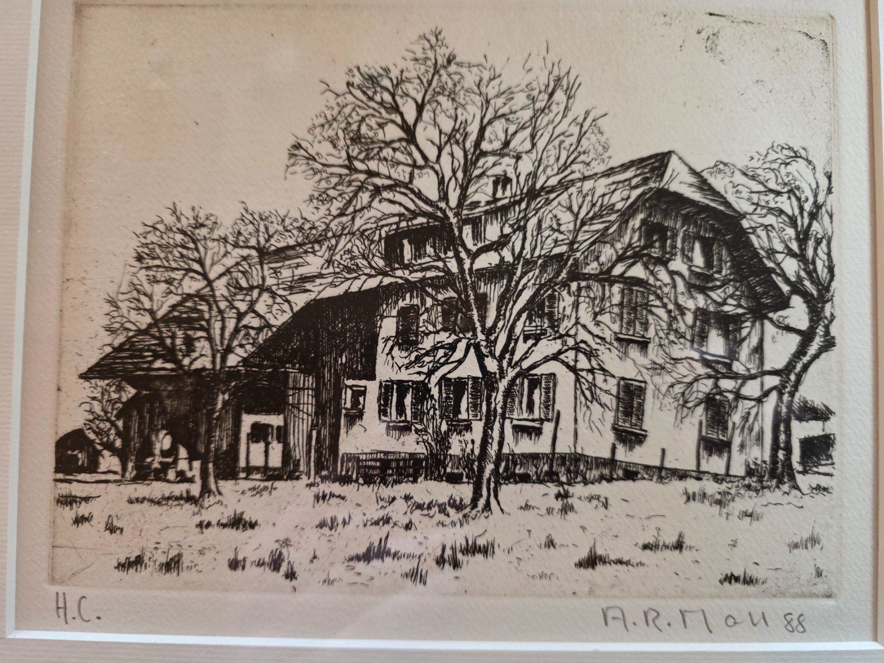 Dipinti: Bild Radierung Arthur Richard Moll 1988 – Usato da Walterswil BE venduto da Lonitti 3