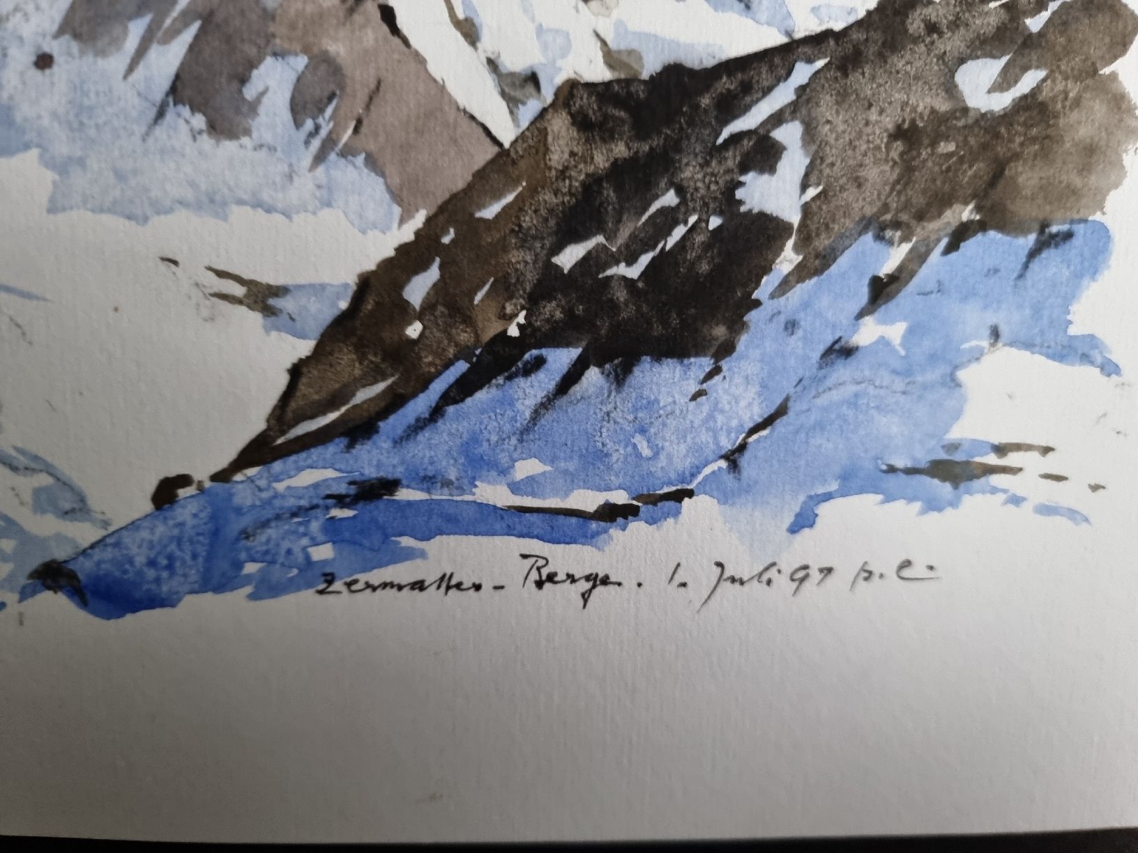 Dipinti: ZERMATTERBERGE AQUARELL SIGNIERT DATIERT – Usato da Gersau venduto da grafik-kunst 3