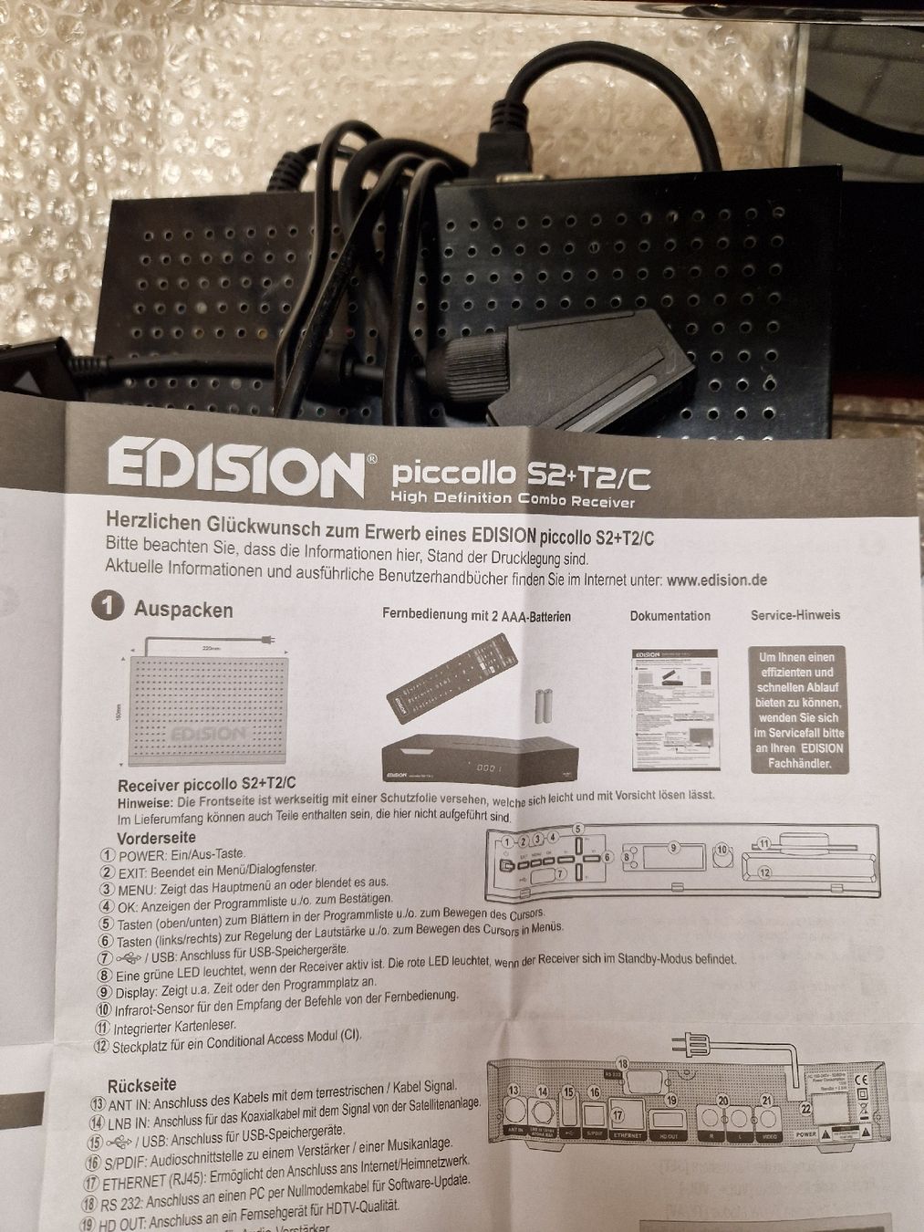 Ricevitori: Edision piccolo S2+T2/C Receiver HD High Definition Combo – Usato da Vogelsang AG venduto da villa9 2