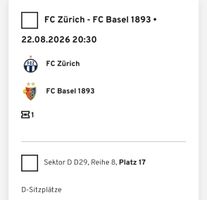 FCZ - FCB, 22.8.26, D-Sitzplatz