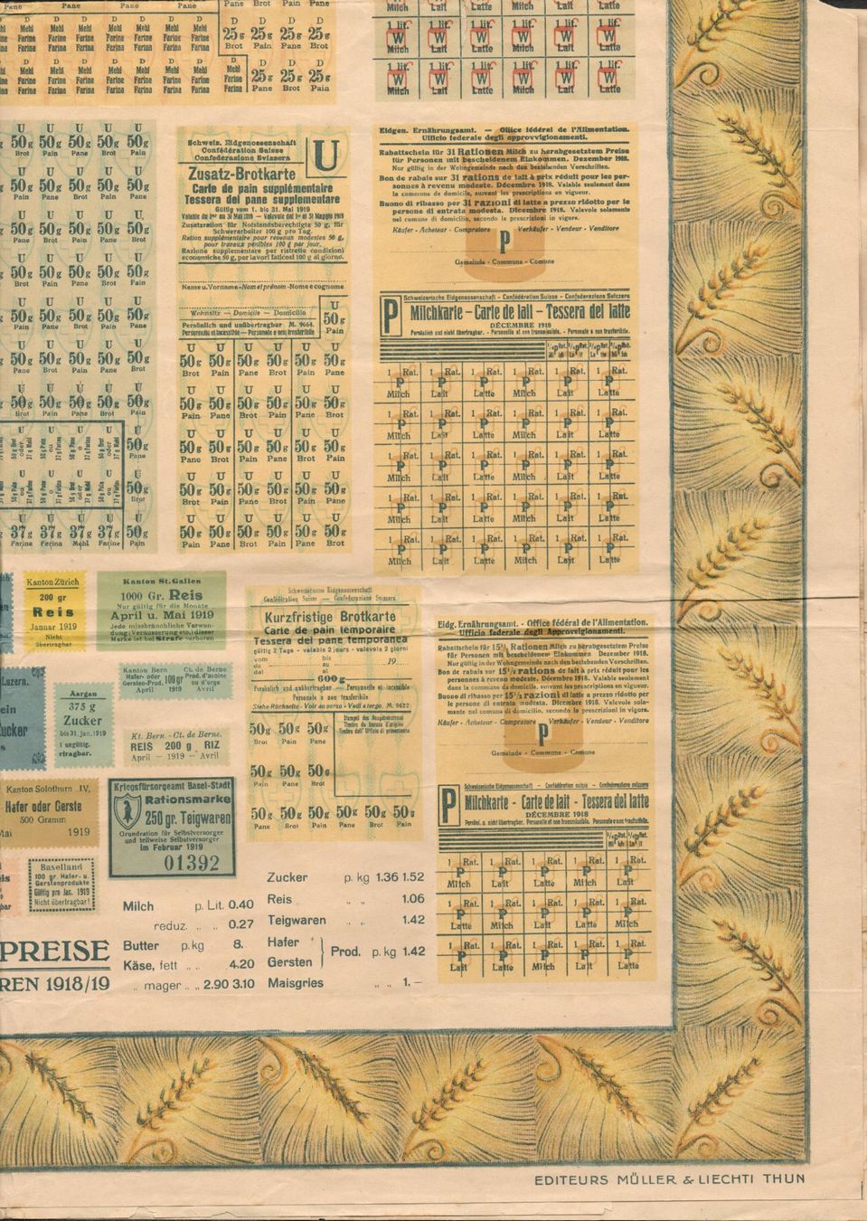 Foto & Immagini: Rationenkarte 1914 - 1919, Plakat – Usato da Wettingen venduto da Jodokandrea 1
