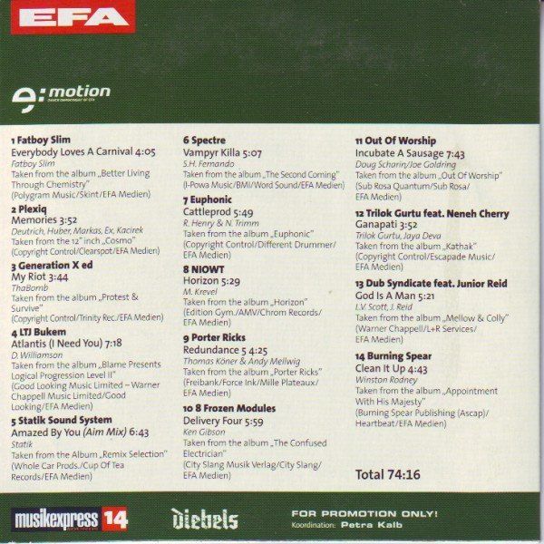 CD: Musikexpress 14 - EFA F9 – Usato da Sessa venduto da fraenklishop 1