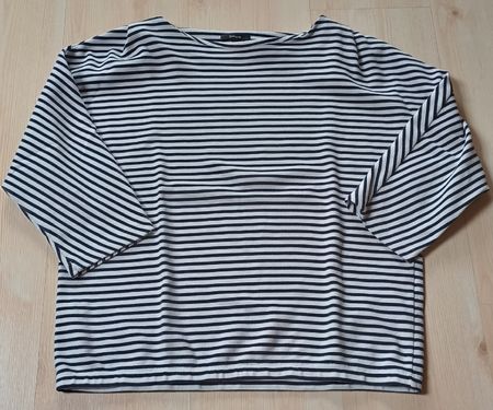 Opus Pullover, Gr. 42, 3/4 Arm, blau-weiss gestreift