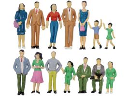 12 FIGUREN FÜR MODELLBAU - PASSAGIERE FIGUREN EISENBAHN 1:25