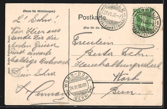 Ansichtskarten: Basel, Münster mit Deutschrittergarten – Gebraucht aus Berlin von bartko-reher 1