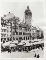 Vintage, Basel, Marktplatz,1934, grosse Pressefoto