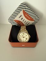 Fossil Uhr Damen Goldfarben mit Zirkonia gut erhalten