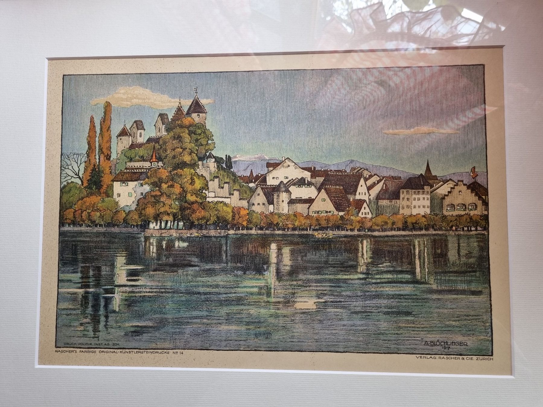 Grafica & Litografie: Original  Rapperswil von A.Blöchlinger 1917 TOP – Usato da Trachslau venduto da post35 1
