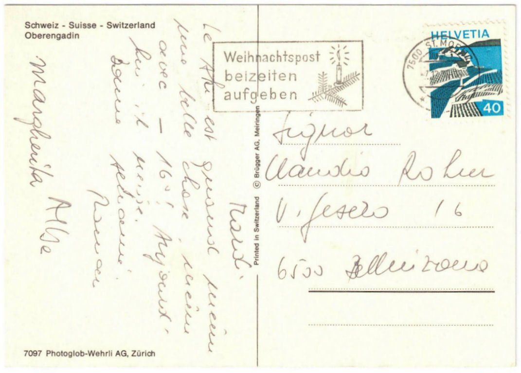 Cartoline postali: Silvaplana - Pistenplan Corvatsch – Usato da Binningen venduto da Mountainrider 1