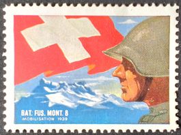 Soldatenmarke 2.WK, Geb Füs Bat 8, 1. Aufl weiss, Wi Inf 93