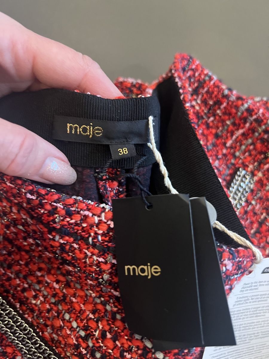 Maje Pantaloni: MAJE tweed shorts red NEW – Nuovo e nell'imballaggio originale da Steinhausen venduto da Stylelene14 6