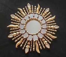 wunderschöne Peruanischer Holz Spiegel Sonne, 31 cm , Neu