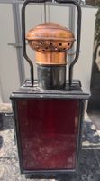 Antique Lantern Red Glass Copper Top Metal Frame