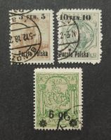 Polen 1918-19, Ovpt. gestempelte