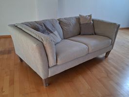 2er-Sofa, Stoff, hellgrau
