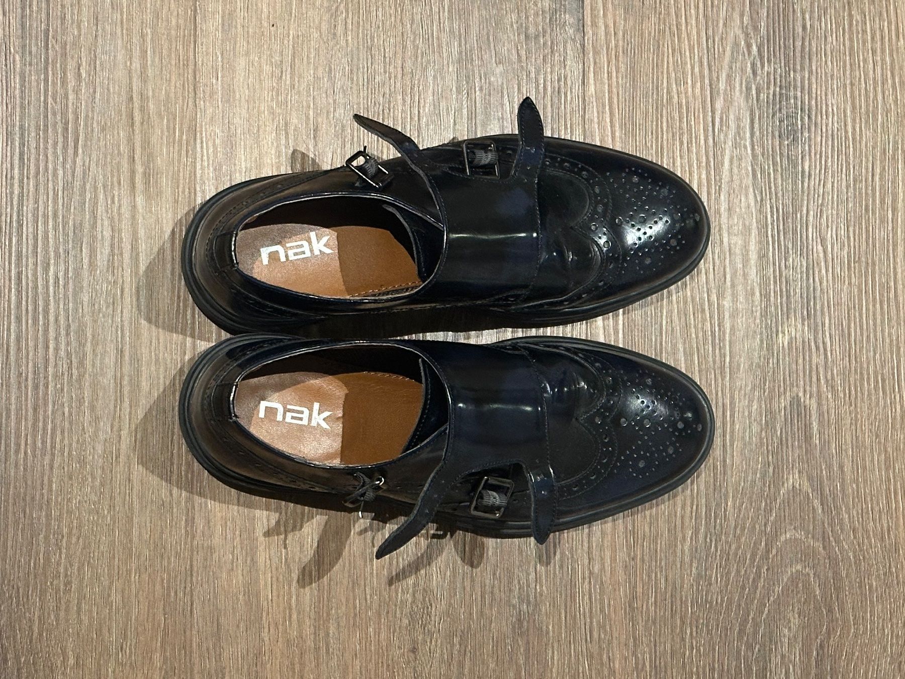 Scarpe da uomo: Dunkelblaue Nak Lackleder Doppel-Monkstrap – Nuovo (secondo la descrizione) da Kölliken venduto da mar_8jjj 3