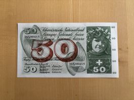 Banknote 50 Franken Schweiz 6. Serie neuwertig