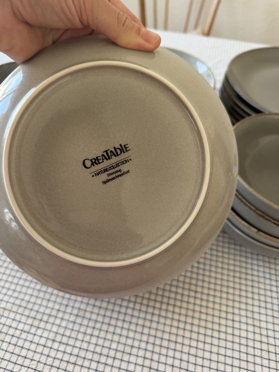 Set di piatti: Geschirrset 4/6 Personen Steinzeug grau – Usato da Zürich venduto da Nadgb1303 6