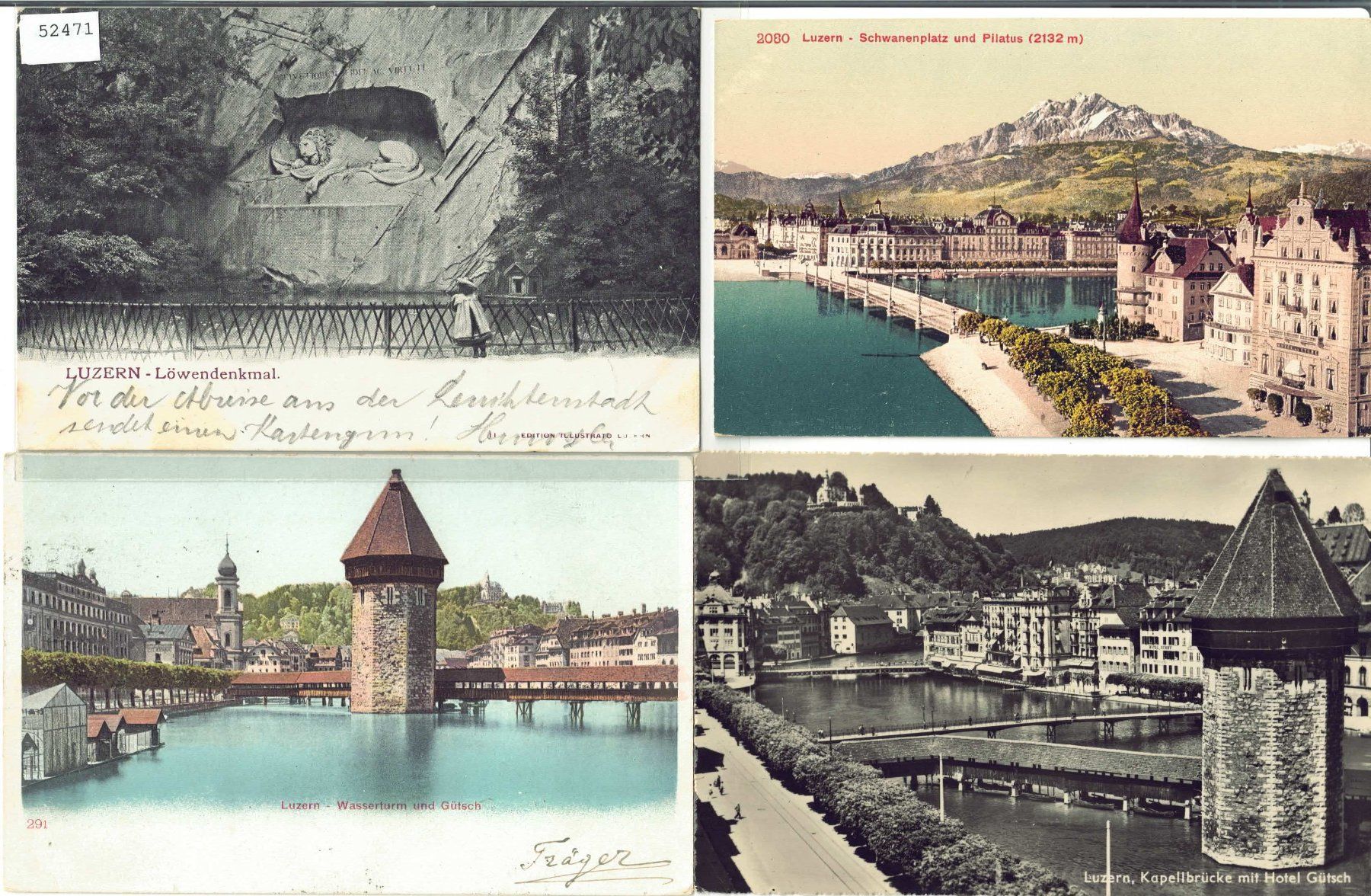 Cartoline postali: 4 AK - Luzern – Usato da Ettingen venduto da Kartenplanet