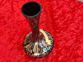 Seltene alte Murano Glas Vase gold-brau, handgefertigt TOP