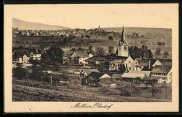 Müllheim, Oberdorf, Ortspartie mit Kirc