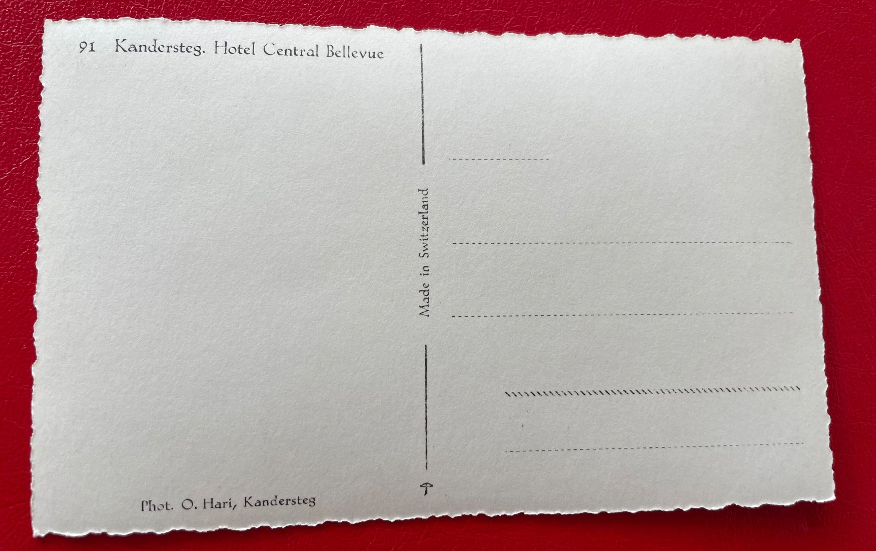 Cartoline postali: Kandersteg. Hotel Central Bellevue – Usato da St-Légier-La Chiésaz venduto da Theo005 1