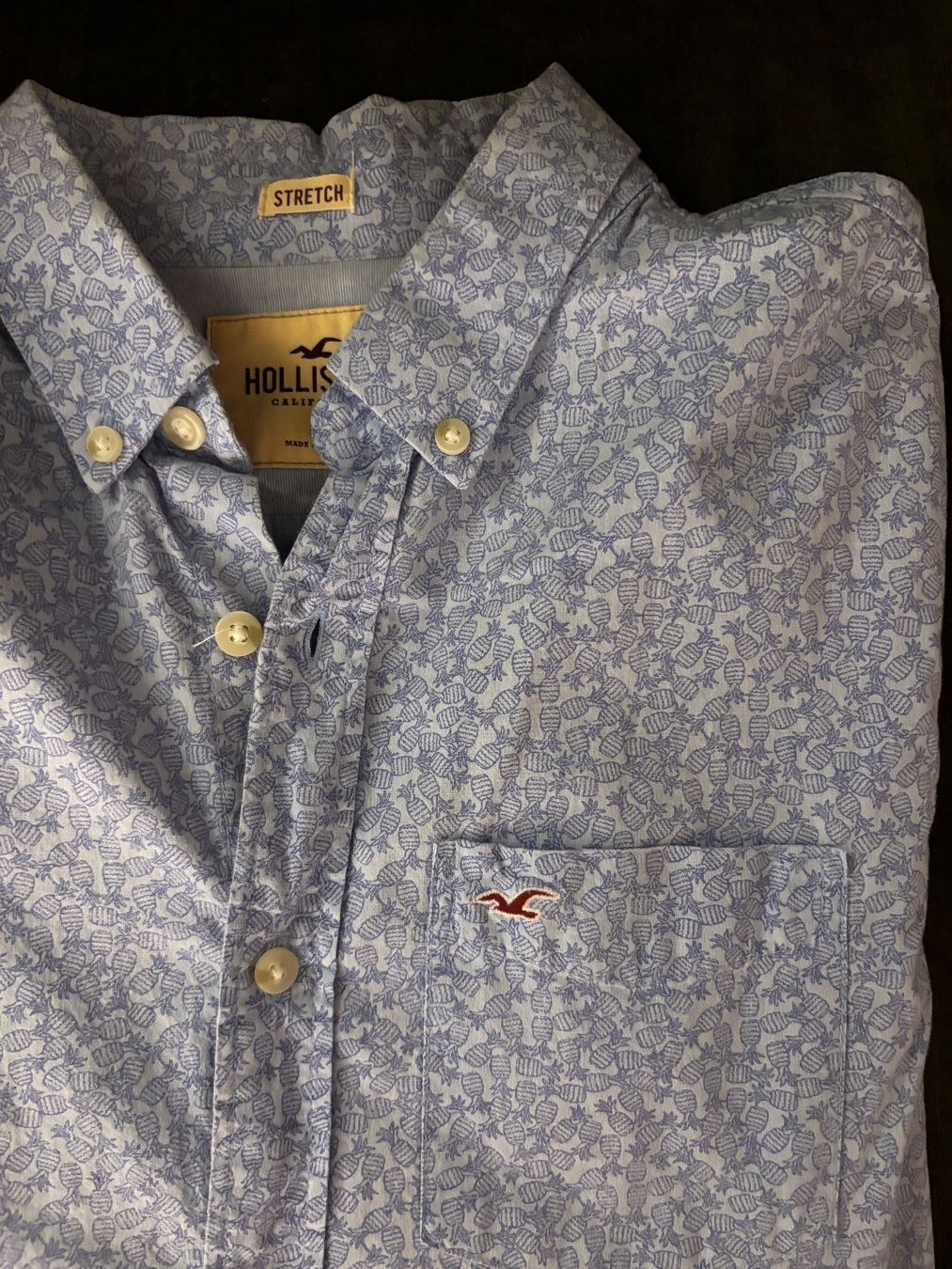 Hollister Hemden: Hollister Hemd, hellblau mit Ananas Muster, Grösse M – Neu (gemäss Beschreibung) aus Herrliberg von Tcardo