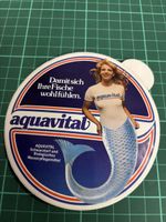 Seltener Vintage-Aufkleber von Aquavital – Meerjungfrau „