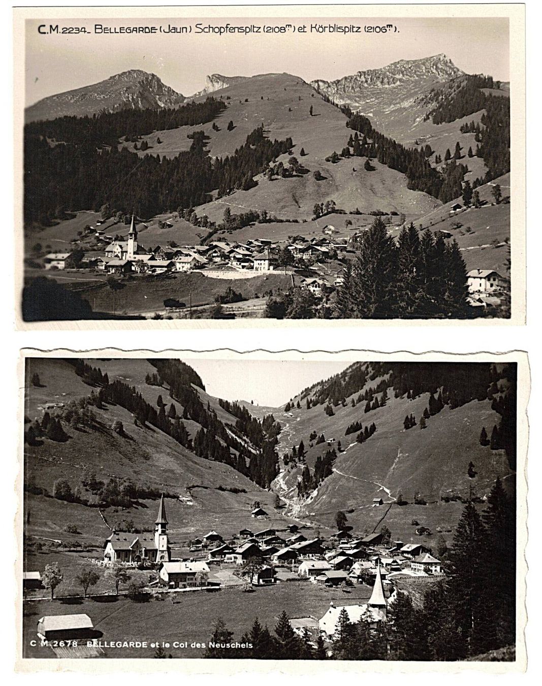 Cartoline postali: 2 Karten Bellegarde – Usato da Gossau ZH venduto da granby